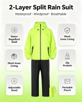 Ensemble imperméable ultra-fin pour homme et femme, pantalon et veste de moto, randonnée en plein air, imperméable et respirant
