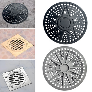 Cubierta de filtro de desagüe de silicona, trampa para el cabello anticolisión, protector de desagüe para baño, diseño minimalista, negro mate - Product Image 4