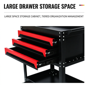 Multifunctional <b>Tool</b> <b>Cart</b> 50x40x30cm Metal Storage Garage Workshop Organizer Easy Cleaning - Product Image 3