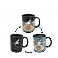 Tasse magique de sublimation en gros d'usine tasses à changement de couleur conception personnalisée tasse à changement de couleur de sublimation noire de 11oz