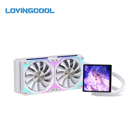 Refroidisseur d'eau pour processeur LOVINGCOOL Factory OEM 240/360 mm blanc, refroidisseur liquide pour PC avec écran LCD personnalisé pour le refroidissement par eau du processeur