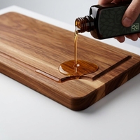 Planche à découper en bois d'acacia certifiée FSC, logo personnalisé, non toxique, ensemble de planches à découper pour viande avec rainure pour les jus et support
