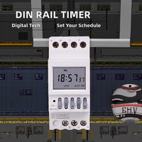 Nouveau Din Rail Mini interrupteur de temps numérique relais minuterie contrôle 2 fils hebdomadaire 7 jours Programmable AC 220V 230V 12V 24V 48V 16A 30A