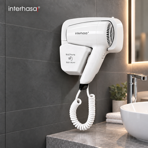 Asciugacapelli da Parete per Bagno in ABS, Asciugacapelli per Hotel con Base di Supporto, Installazione Senza Foratura - Product Image 1