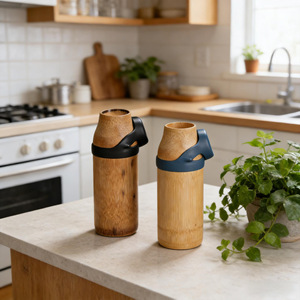 Bamboo Water Cup Food Grade Silicone Seal Leak Proof Portable Eco Friendly Drinkware - Product Image 3