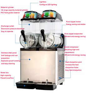 Comercial 3 tanques Slushy Ice Making Slush Machine Industrial Slush Machine Máquina de bebidas congeladas - Product Image 2