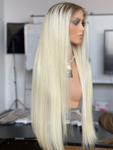 Cheveux vierges européens humains couleur naturelle Lace Front perruque sans colle pour dentelle transparente HD 13x5 Patch longue longueur femmes - Product Image 3