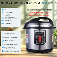 Cuisinière électrique à pression multifonction 12-en-1, nouvelle, en acier inoxydable, avec revêtement antiadhésif, pot intérieur de 6 L, en stock, directement de l'usine, OEM