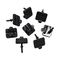 12*10 Bouchons anti-poussière carrés en caoutchouc de type C pour port de charge USB Noir JC-300