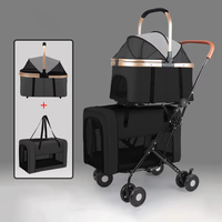 Grand Poussette d'Escalade pour Chats Jumeaux, 360 Poussettes de Couche de Vue, Chariot à 4 Roues, Poussette pour Chat pour Grand Petit Chien