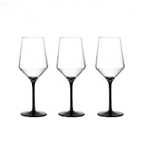 Ensemble de verres à vin rouge bicolores, design moderne et minimaliste, verres à vin Cabernet à long pied avec tige noire