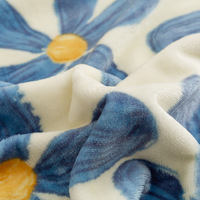 Selimut Lembut Motif Kartun Bunga-Bunga, Bahan Flanel, Cepat Menghangatkan, Dapat Dicuci, Bahan Coral, Cocok untuk Semua Musim, Penutup Tempat Tidur, Sofa, Tidur Siang, Hadiah Ekspor