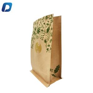 โลโก้ที่กำหนดเองพรีเมี่ยมที่มีคุณภาพกระดาษคราฟท์บล็อกด้านล่างกระเป๋าเมล็ดกาแฟถุง<span class=keywords><strong>ผง</strong></span> - Product Image 2