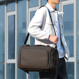 <b>Laptop</b> <b>Backpack</b> 14 Inches Waterproof Large Capacity Casual Travel Youth Male Solid Color Gray And Black - Product Image 2