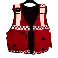 Gilet de sécurité réfléchissant haute visibilité avec fermeture éclair avant, noir, multi-poches, uniforme de garde, vêtements de travail paramédicaux, veste 100% polyester