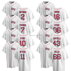 2025 özel erkek Boston ev Jersey logoları ile beyzbol tişörtü nefes artı boyutu dikişli işlemeli üniforma - Product Image 1