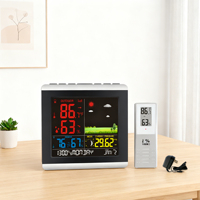 Station météo électronique, horloge de bureau radiocommandée, thermomètre intérieur/extérieur sans fil, température, humidité, phase lunaire