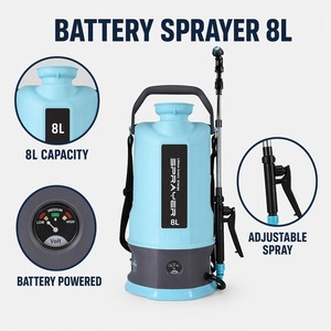 Pulvérisateur de jardin électrique 8L, pulvérisateur portable à batterie, <span class=keywords><strong>lance</strong></span> télescopique, poignée à gâchette, lutte contre les parasites et les mauvaises herbes - Product Image 4