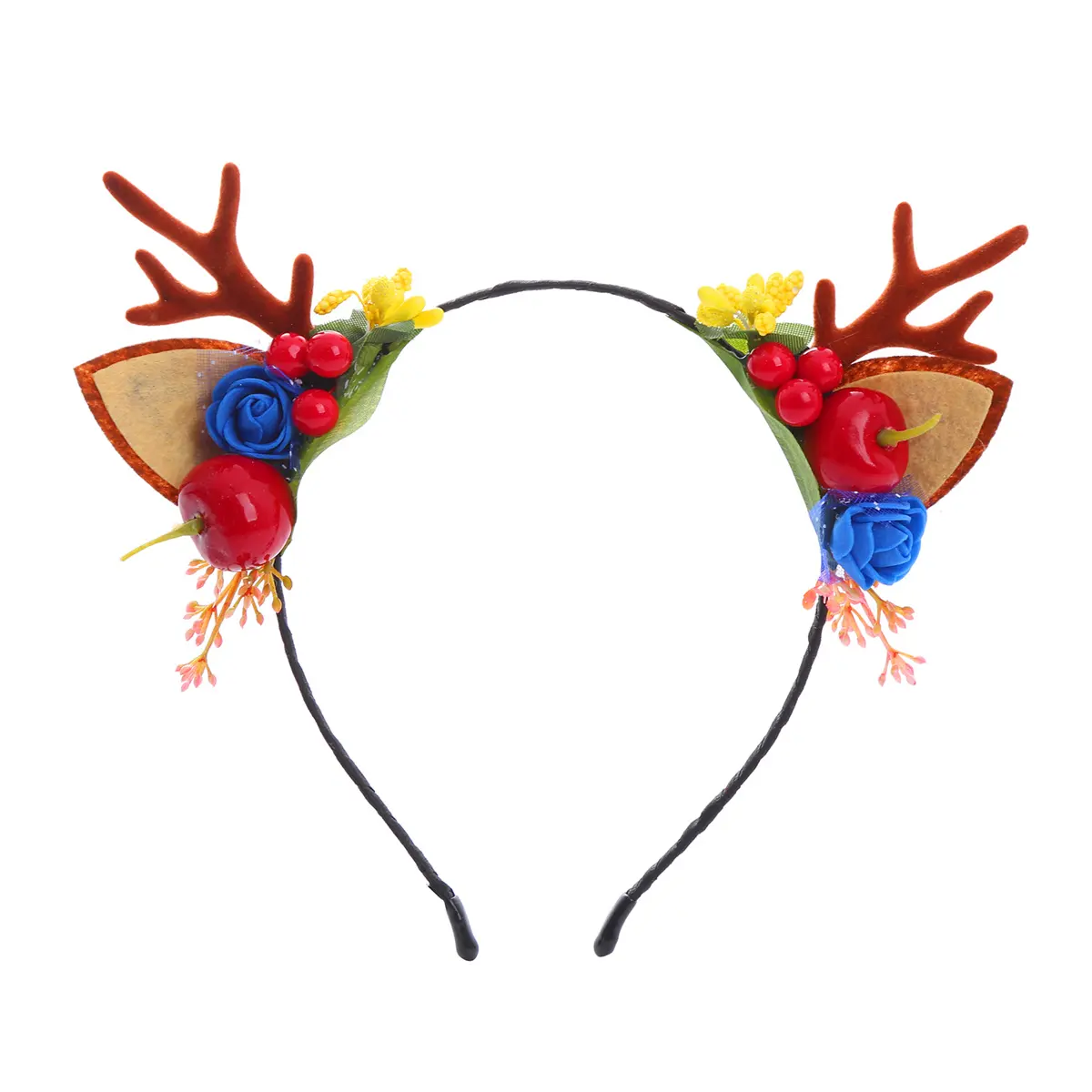 NEW 2022 Custom Fancy Party color flower hair band Festival halloween hair accessories Women Artificial Rose Antler headband