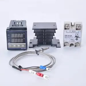 Controlador de Temperatura Digital Termostato REX C100 + 40DA SSR Relé + K Termopar 1M Sonda