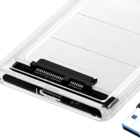 Boîtier de disque dur SATA II 2,5 pouces Someg USB3.1 optimisé pour SSD, prend en charge UASP, boîtier en plastique ABS transparent