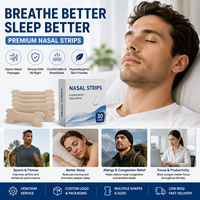 Recoo OEM Bandes nasales non tissées en vrac anti-ronflement pour une meilleure respiration et un sommeil amélioré, patchs nasaux