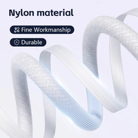 Câble USB-C vers USB-C tressé en nylon PD 60W, charge rapide 3A, nickelé, 1 m, câble de données pour téléphone, ordinateur, imprimante