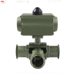 วาล์วบอลแบบ 3 ทาง COVNA ชนิดหน้าแปลน สำหรับงานสุขภัณฑ์ ทำจากทองเหลือง ทนกรด ใช้ลมขับเคลื่อน ได้มาตรฐาน OEM สำหรับอาหาร - Product Image 3