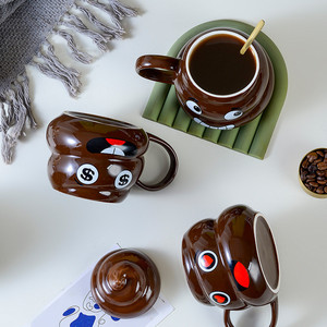 Creative Design Funny Shit Shape Ceramic Mug with Lid Custom Ceramic Coffee Cup Mug Wholesale Funny Novelty Water Mugs - Product Image 4