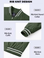 Blouson Bomber Homme Automne Personnalisé Coupe-Vent Léger Imperméable Style Baseball Cargo