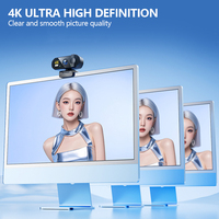 Kamera Web CMOS USB 4K dengan Mikrofon Autofokus untuk PC Laptop Live Streaming Panggilan Video