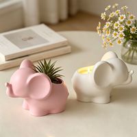 Moule en silicone 3D en forme d'éléphant pour pot de fleurs, moule DIY pour pot en béton, moule de moulage en plâtre, gypse, résine, décoration intérieure