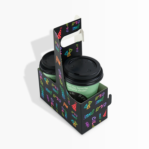 Portavasos para Llevar Café, Diseño Personalizado, para 2 Vasos, con Asa - Product Image 1