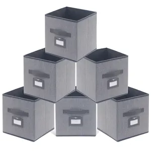 可折叠壁橱储物盒组织者搁板篮可折叠织物立方体储物箱6包