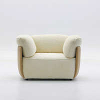 Fauteuil de salon en cuir rembourré de luxe léger, chaise longue d'intérieur en velours pour la maison et l'hôtel