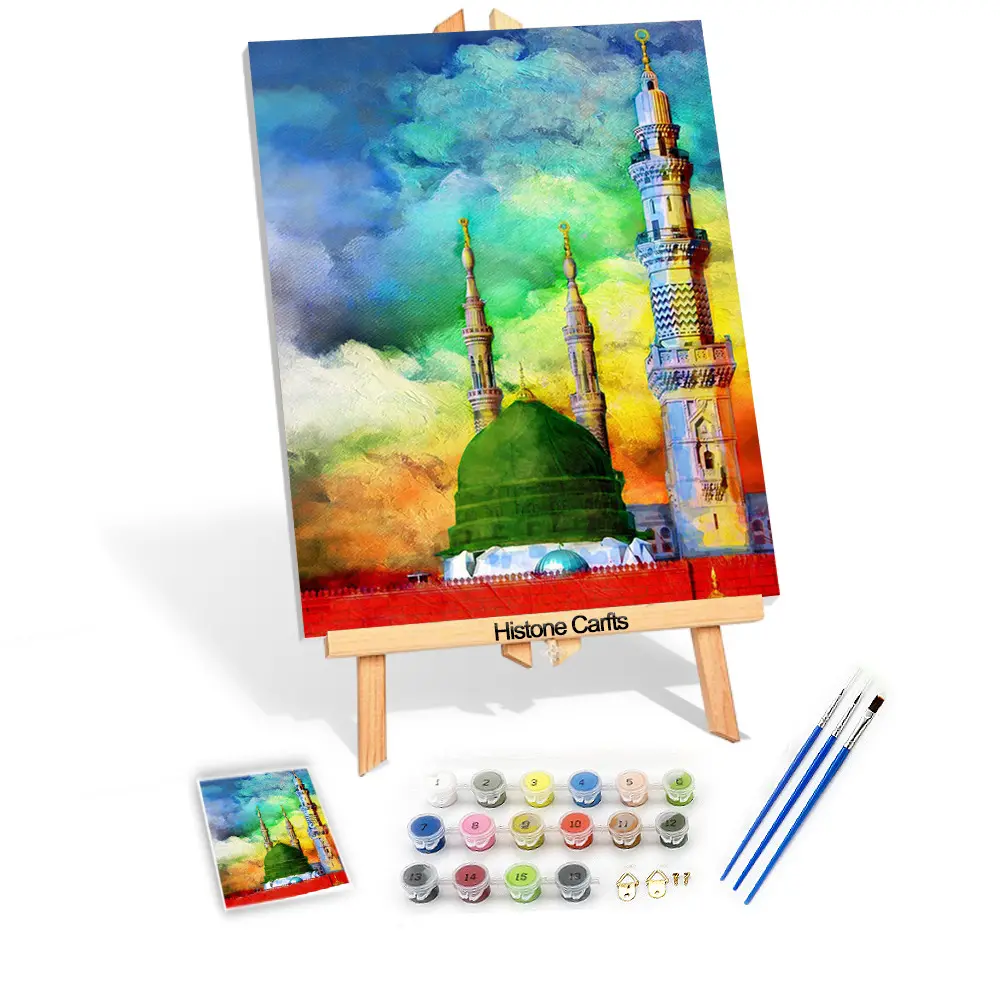 لوحة زيتية رقمية, لوحة دينية تقوم بتركيبها بنفسك ، لوحة زيتية على القماش ، لوحة فنية إسلامية