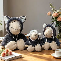 Suministro Directo de Fábrica: Peluche de Lobo Malvado con Traje de Oveja, Muñeco de Lobo Adorable, Compañero de Sueño para Niños, Relleno de Poliéster y Algodón PP, Lavable, ODM