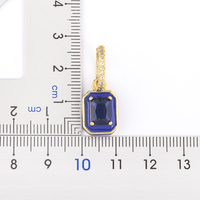 QIKU carré strass luxe cristal géométrique pendentif boucles d'oreilles goutte 4 couleurs cuivre CZ femmes bijoux accessoires cadeau de mariage