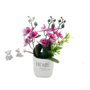 Orchidée Phalaenopsis artificielle Paulon, 28 cm de haut, en pot, pour décoration intérieure et accessoires de mariage - Product Image 5