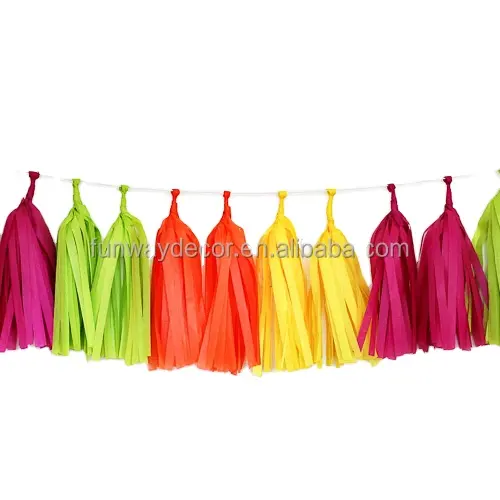 Wholesales Assorted Color Hanging Tissue Paper Tassel Garland Strings for Wedding Birthday Baby Shower Party Supply