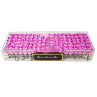 Boîte à roses de luxe 104 trous personnalisée Boîte à fleurs en acrylique plexiglas transparent pour rose
