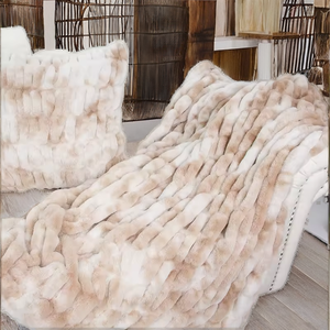 Tie Dye Luxury Fluffy Bed Throw <strong>100</strong>% <strong>Polyester</strong> Faux Rabbit Fur <strong>Blanket</strong> Short <strong>Plush</strong> <strong>Soft</strong> Nap Decorative Knitted <strong>Blanket</strong> - Product Image 1