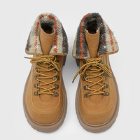 Bottes de travail en cuir véritable tendance de luxe personnalisées, marron, pour la randonnée en montagne, la marche en plein air, bottes Martin pour hommes