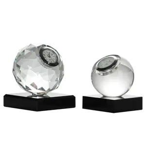 Fashion crystal clock, crystal desk clock, Crystal ball clock Crystal ornaments home decoration ornaments