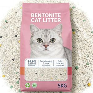 BENJIE Factory Wholesale Price 5kg Gray Ball Shape 0.5-4mm Odor <b>Control</b> Dust-Free Fast Clumping Highly Adsorbent Cat Litter - Product Image 1