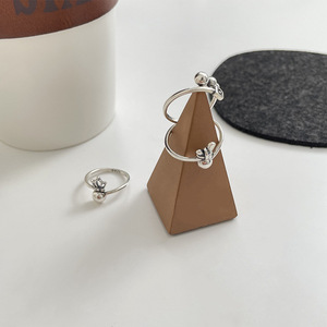 S925 Sterling Silver Geometric Bead <b>Open</b> <b>Ring</b> For Women Index Finger Gift Jewelry - Product Image 2