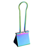 Pince à clipser en métal irisé, Jumbo, 1 pièce, prix d'usine, pince personnalisée pour le bureau