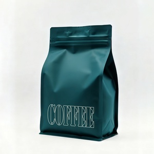 Bolsa de café con cierre de cremallera y base plana, impresa a medida, reutilizable, resellable, de aluminio, para envasado de alimentos, con fuelle lateral y válvula, para dulces y regalos - Product Image 4