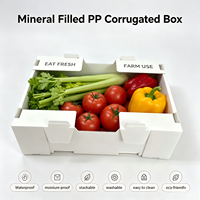 Caisse de rangement écologique robuste en matériau minéral, étanche, empilable et lavable pour riz, légumes, fruits et produits agricoles
