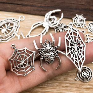 จี้รูปใยแมงมุม โลหะผสมสังกะสีชุบ สำหรับงาน DIY เครื่องประดับตกแต่ง สำหรับงานสร้างสรรค์ ธีมฮาโลวีน - Product Image 2